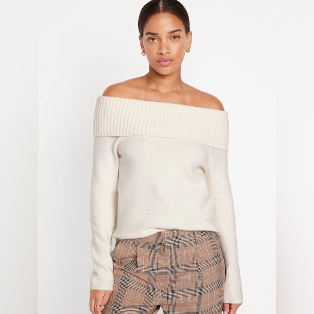 Old Navy Off the Shoulder Sweater White XL NWT